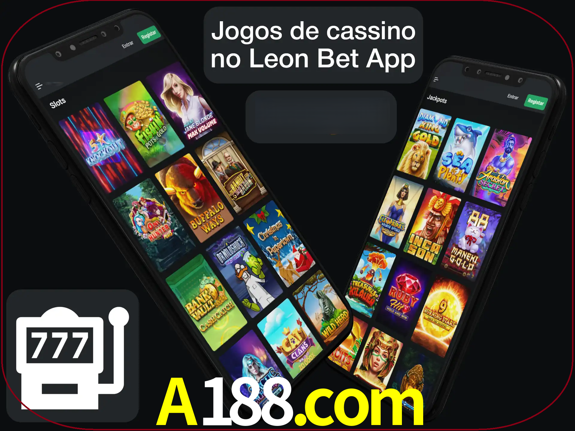 Escolha quais jogos de cassino jogar no app.