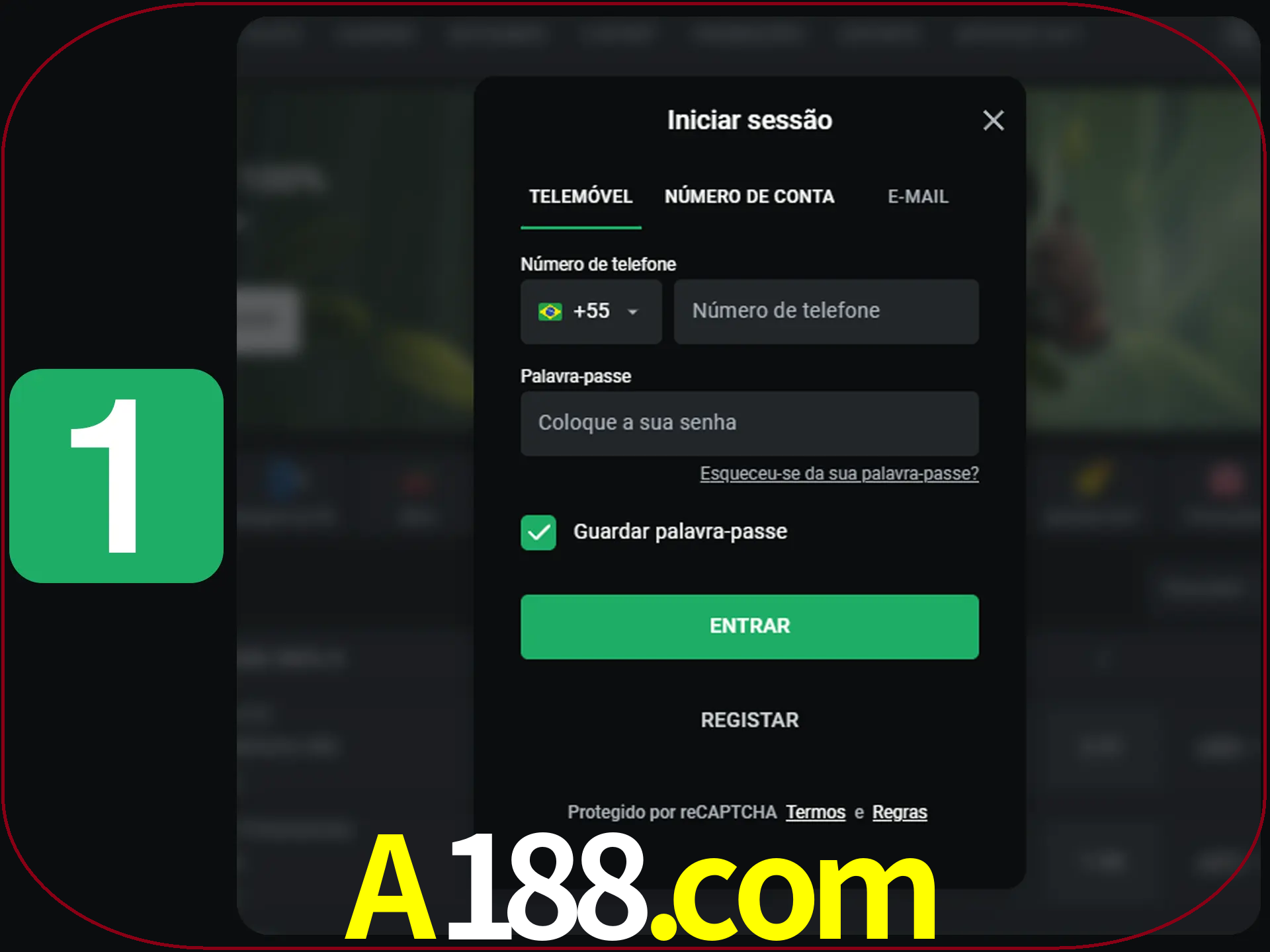 Clique no botão Entrar.